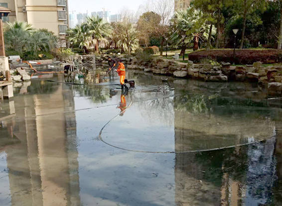 溧阳景观池淤泥清理